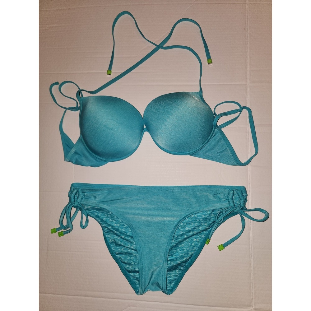 Women's 2 Peice Oakley Bikini Swimsuit Set Size LARGE-XLARGE TEAL BLUE